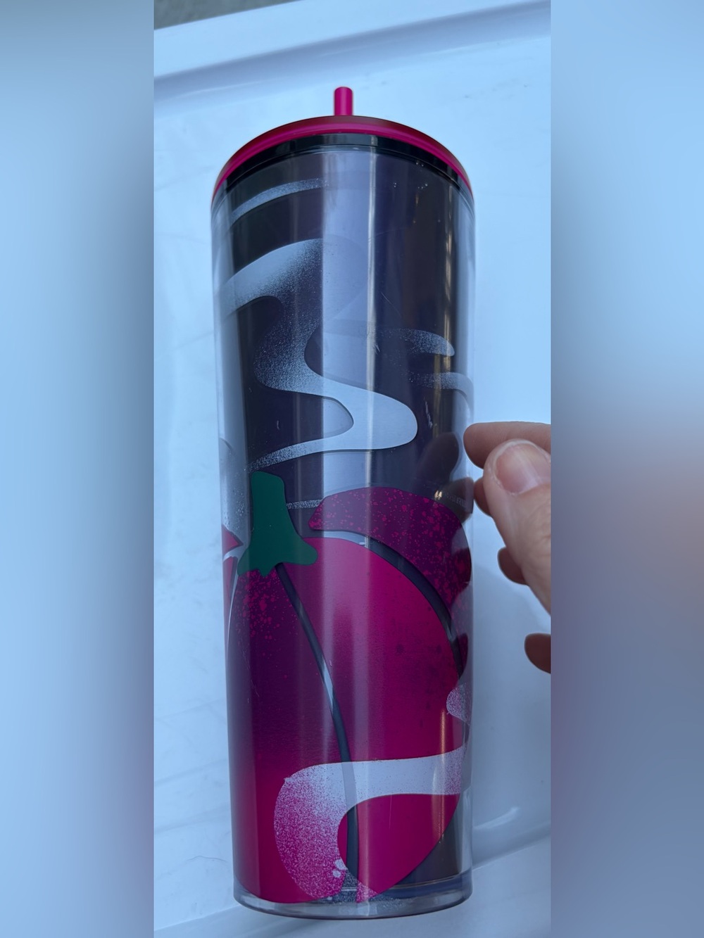 Starbucks 2023 Halloween 24oz Camera Flash-Activated Holographic Pumpkin Cup